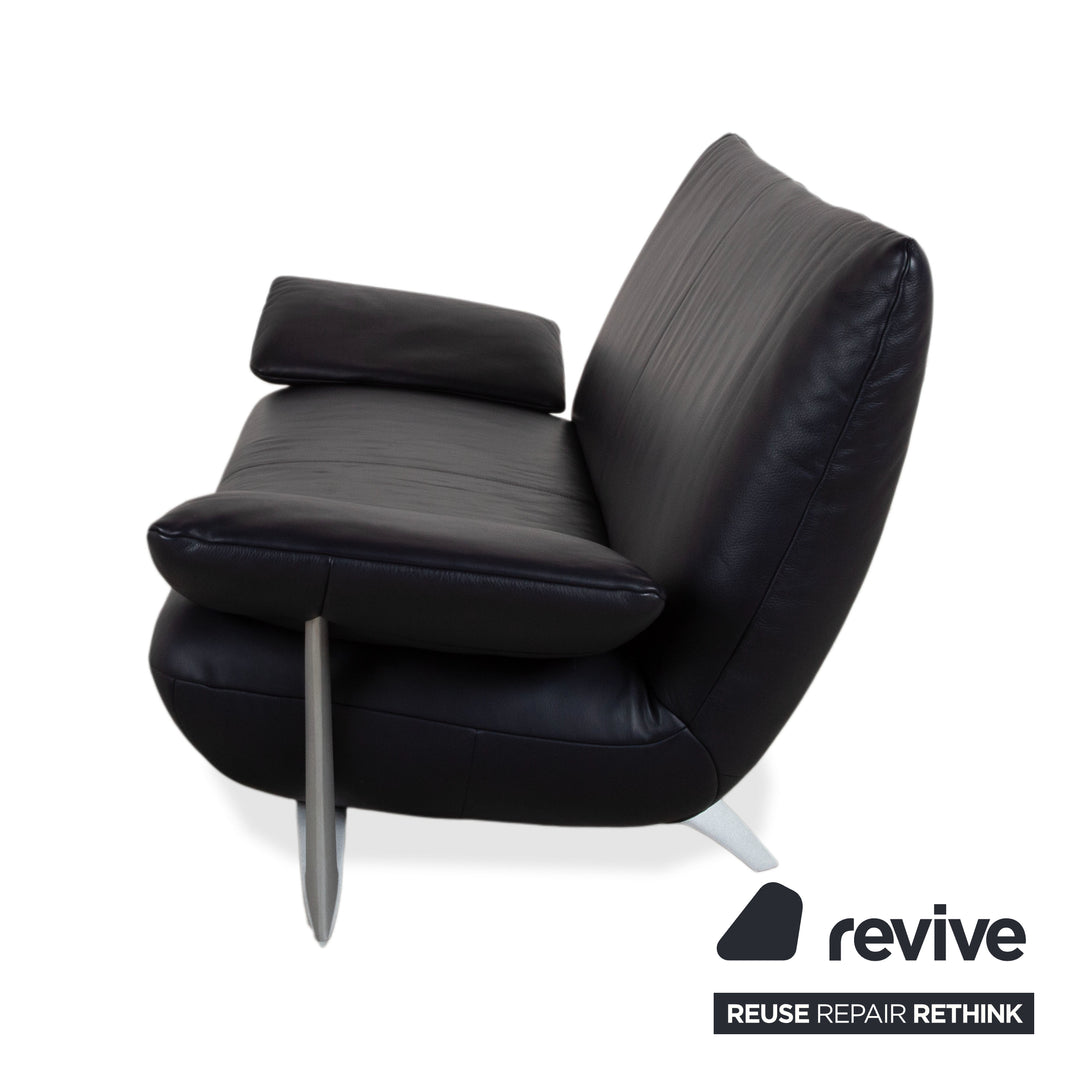 Rolf Benz 1900 Leder Dreisitzer Blau Sofa Couch