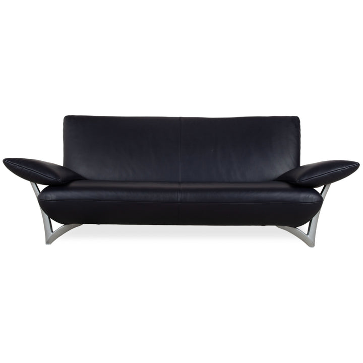 Rolf Benz 1900 Leder Dreisitzer Blau Sofa Couch