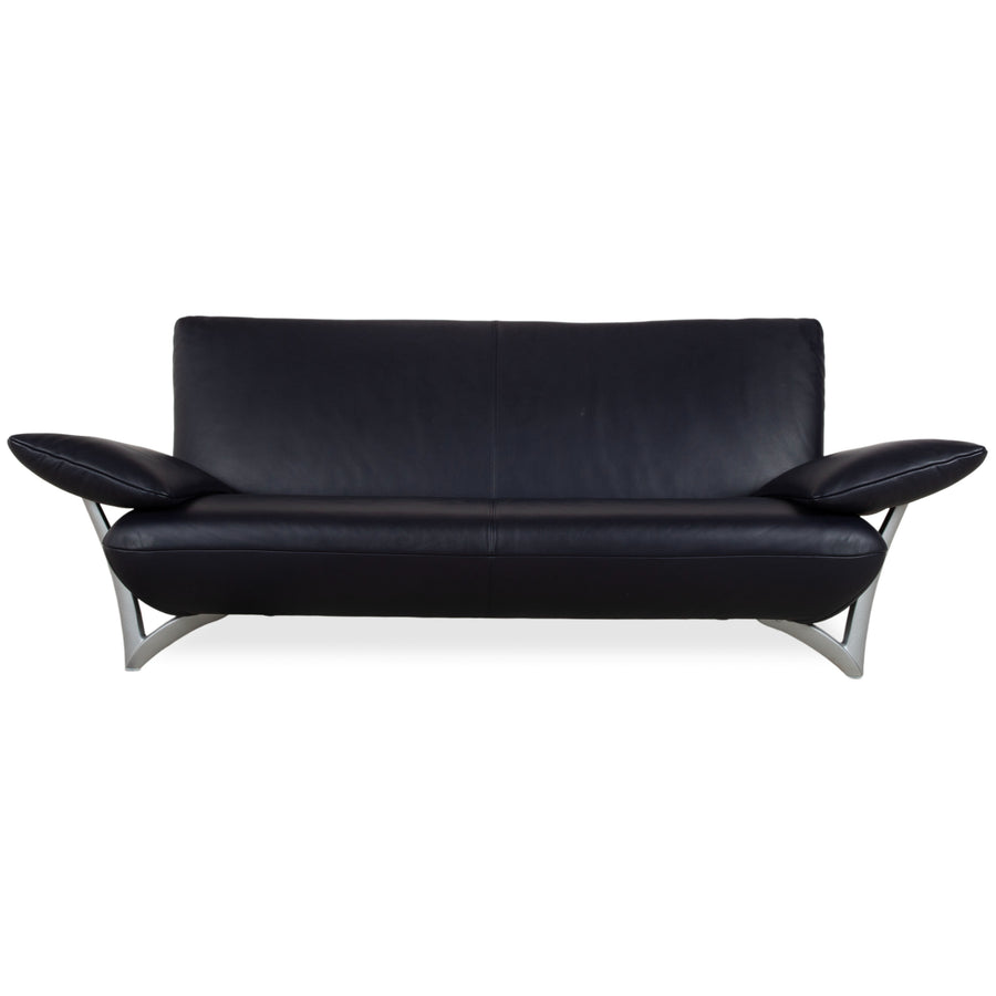 Rolf Benz 1900 Leder Dreisitzer Blau Sofa Couch