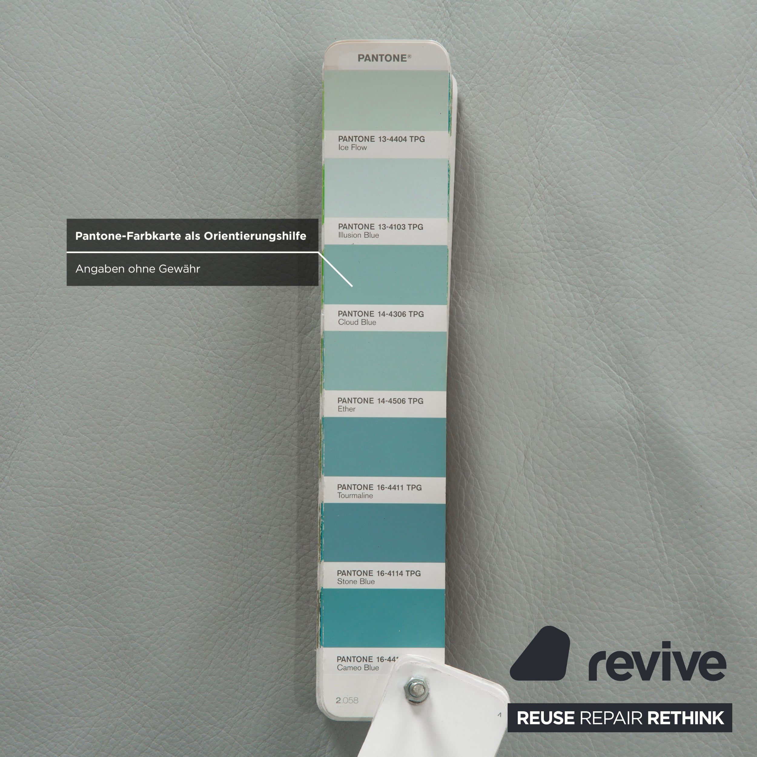 Rolf Benz 1900 Leder Dreisitzer Eisblau Grau Blaugrau Sofa Couch