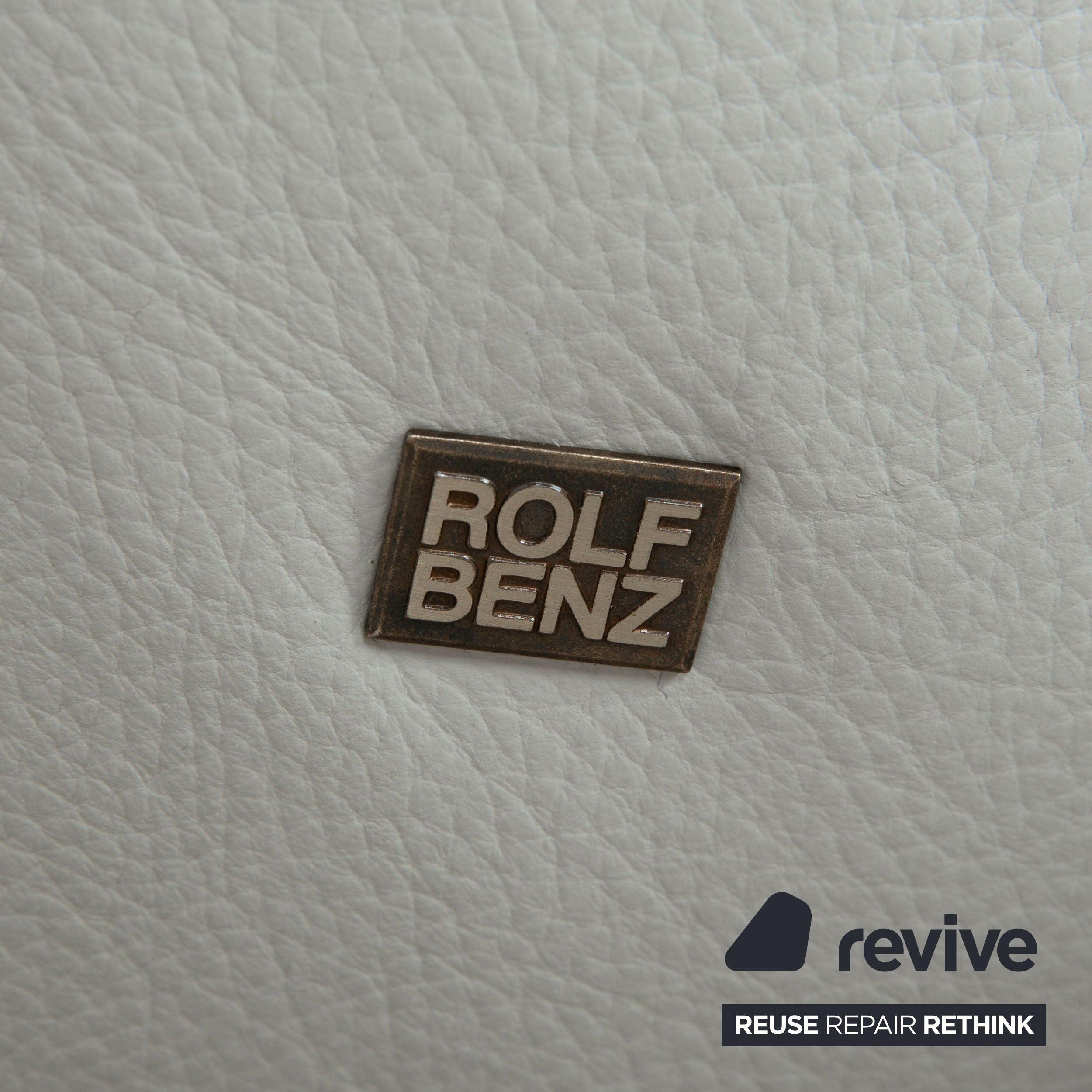 Rolf Benz 1900 Leder Dreisitzer Eisblau Grau Blaugrau Sofa Couch