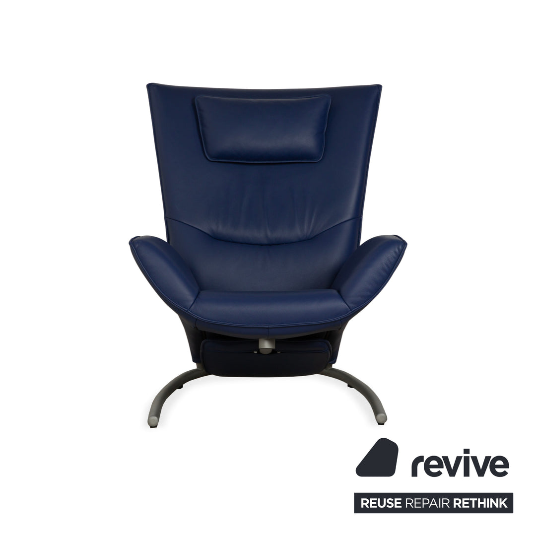 Rolf Benz 1900 Leder Sessel Blau manuelle Funktion