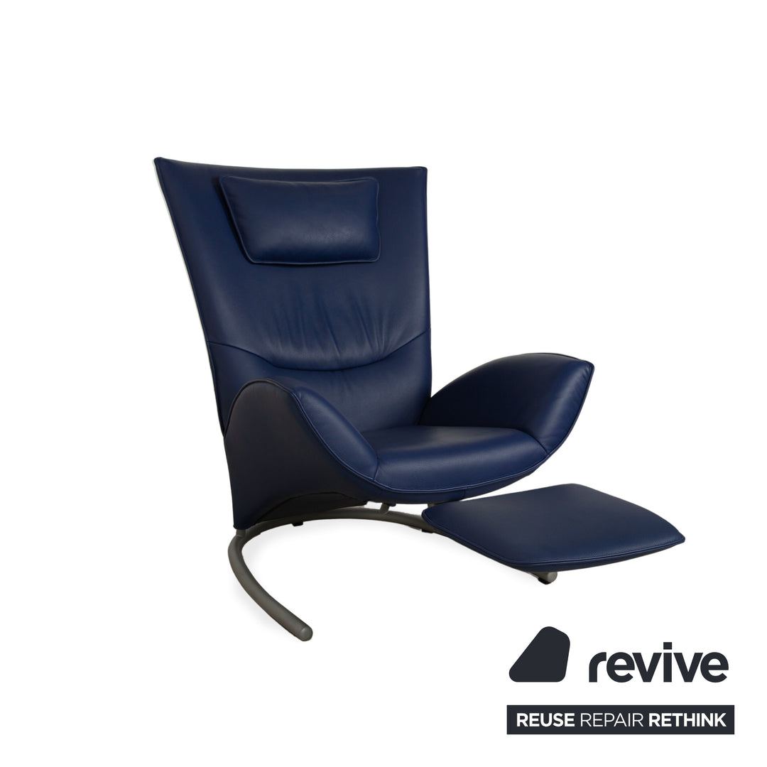 Rolf Benz 1900 Leder Sessel Blau manuelle Funktion