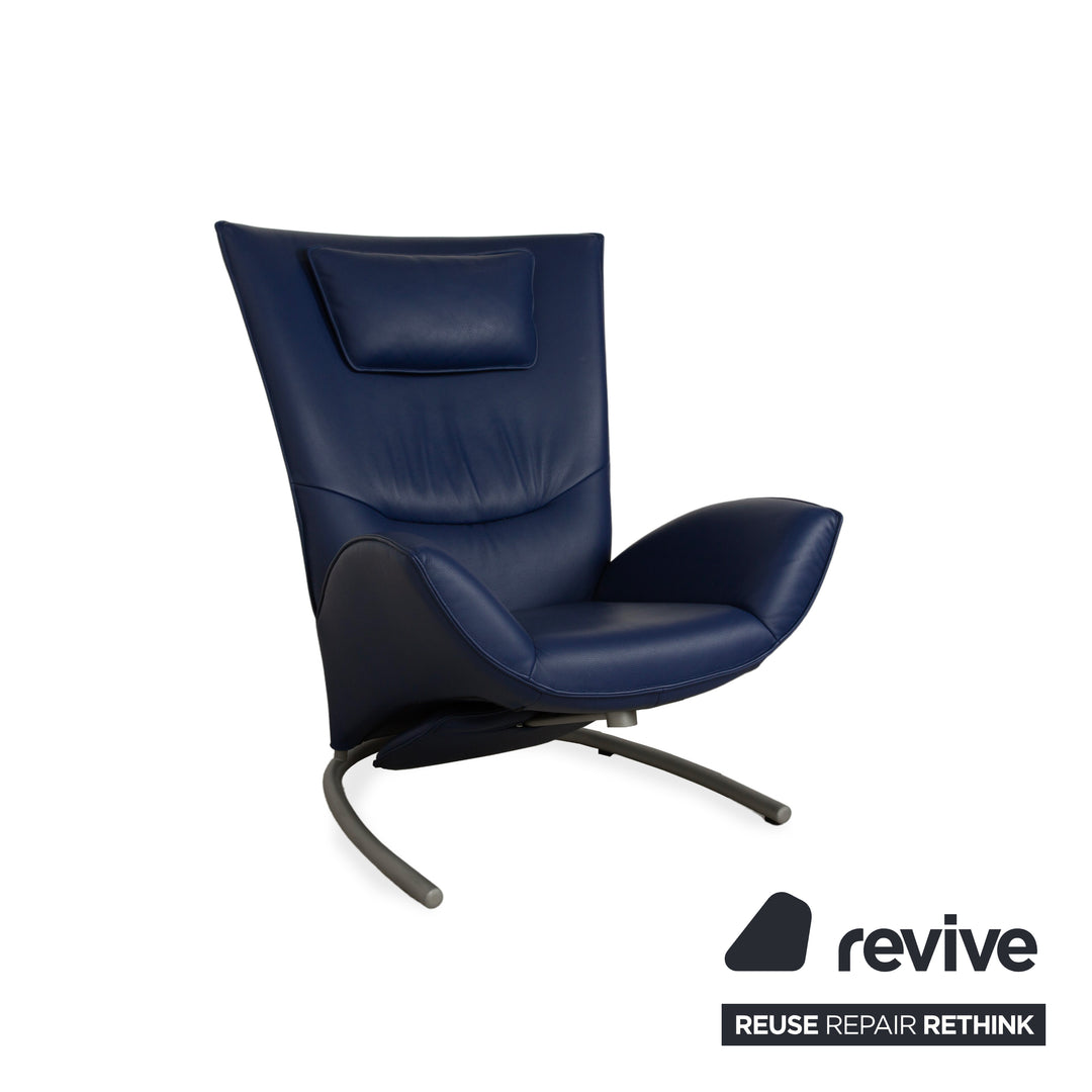 Rolf Benz 1900 Leder Sessel Blau manuelle Funktion