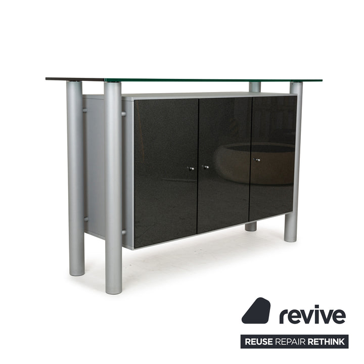 Völker Design Glas Sideboard Grau