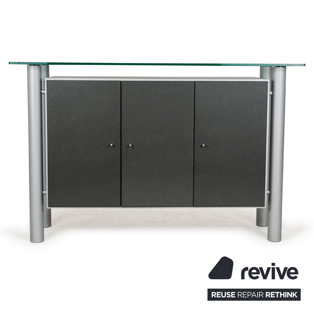 Völker Design Glas Sideboard Grau