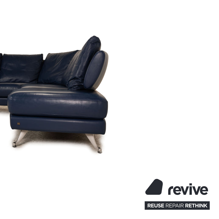 Rolf Benz 222 Leder Ecksofa Blau Sofa Couch