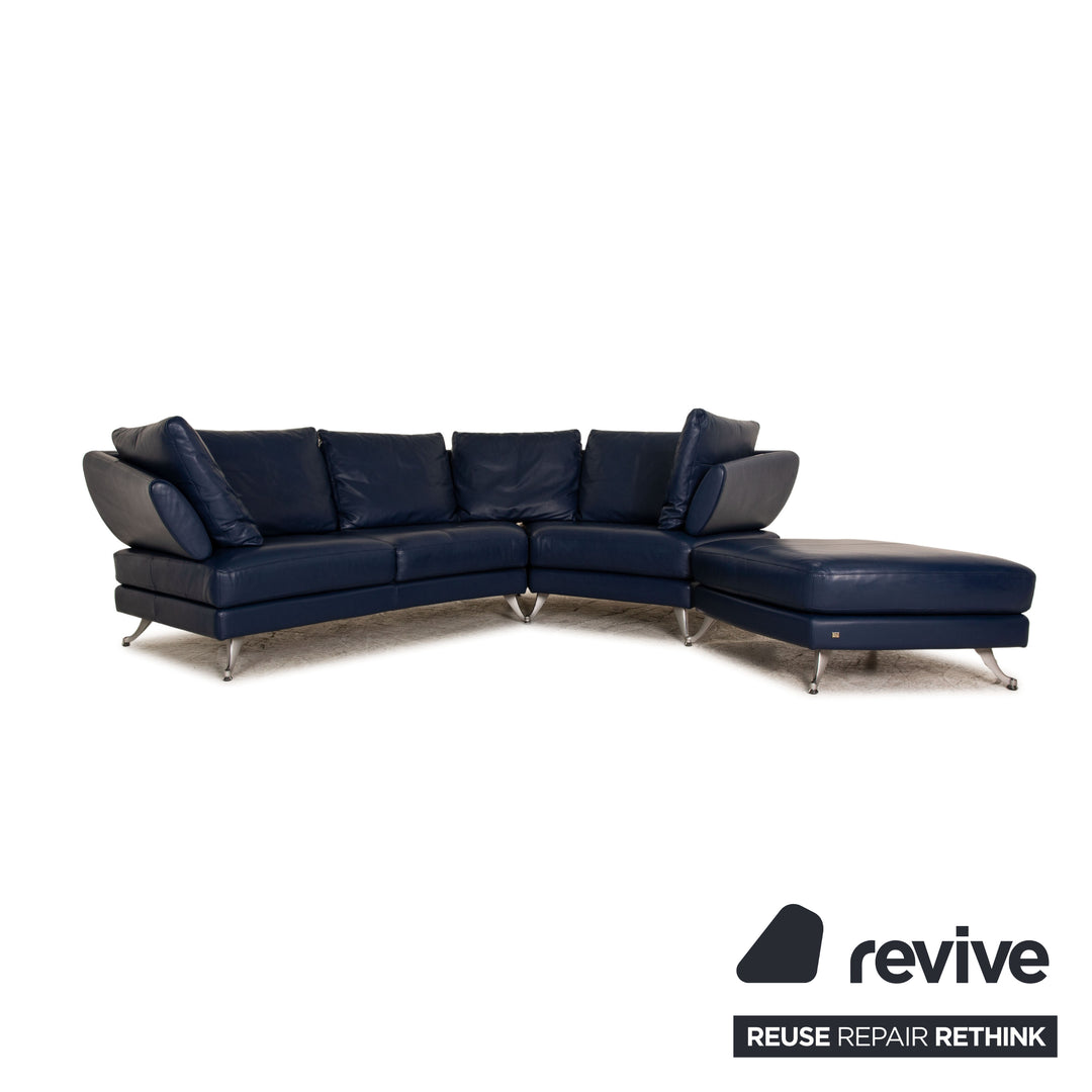 Rolf Benz 222 Leder Ecksofa Blau Sofa Couch