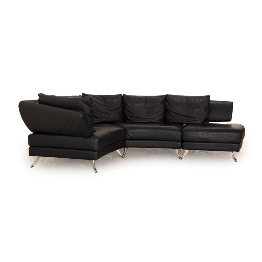 Rolf Benz 222 Leder Ecksofa Dunkelblau Sofa Couch manuelle Funktion