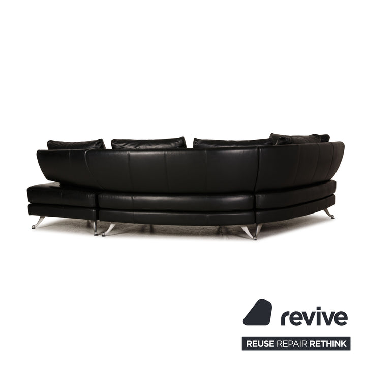 Rolf Benz 222 Leather Sofa Black Corner Sofa Couch