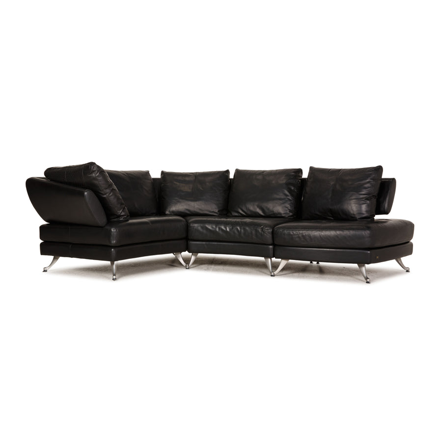 Rolf Benz 222 Leder Sofa Schwarz Ecksofa Couch