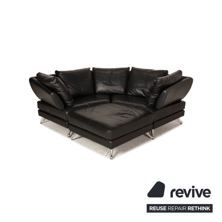 Rolf Benz 222 Leder Sofa Schwarz Ecksofa Couch