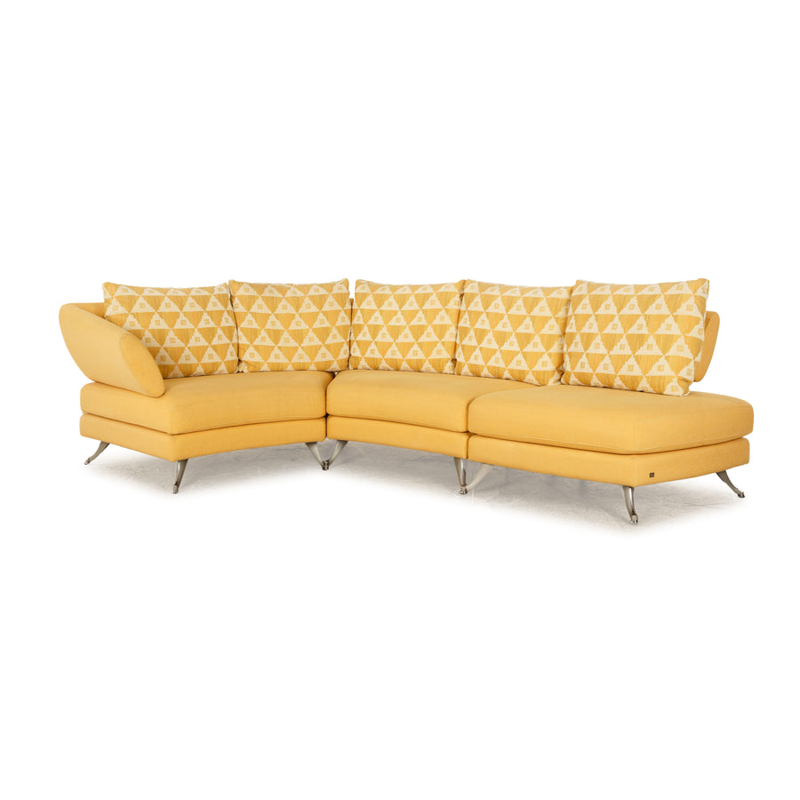 Rolf Benz 222 Stoff Ecksofa Gelb manuelle Funktion Sofa Couch