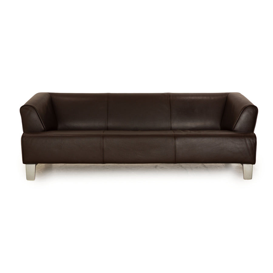 Rolf Benz 2300 Leather Three Seater Dark Brown Sofa Couch