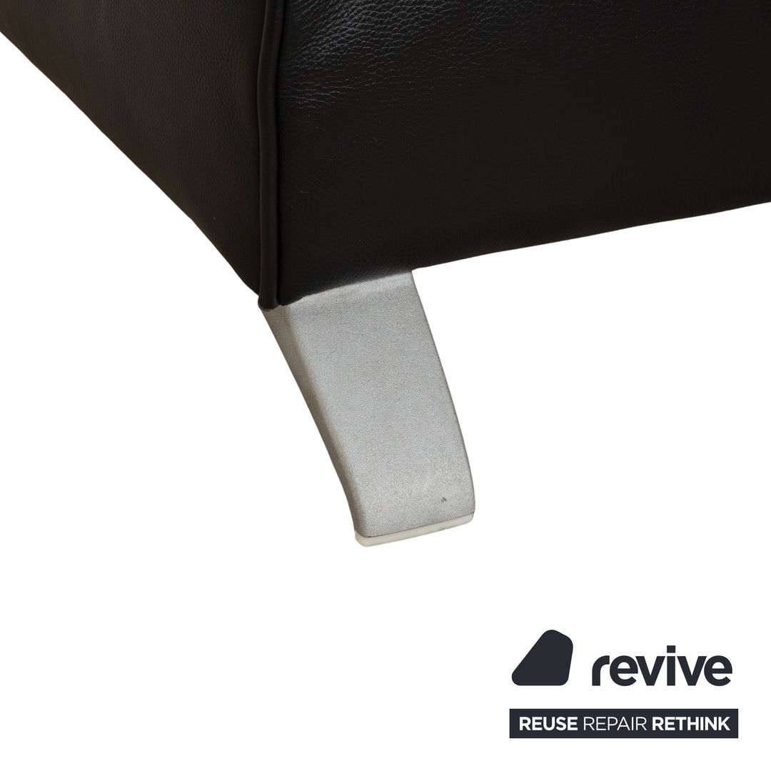 Rolf Benz 2300 Leder Dreisitzer Schwarz Sofa Couch