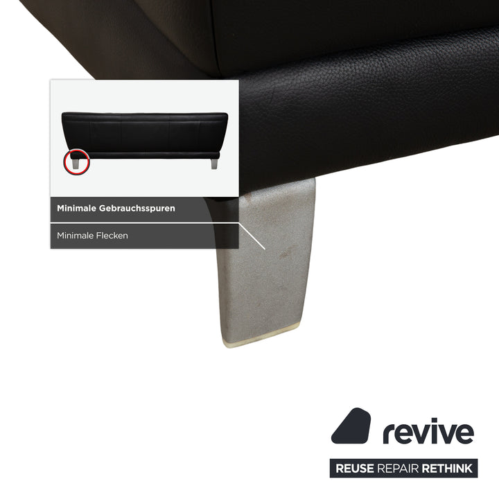 Rolf Benz 2300 Leder Dreisitzer Schwarz Sofa Couch