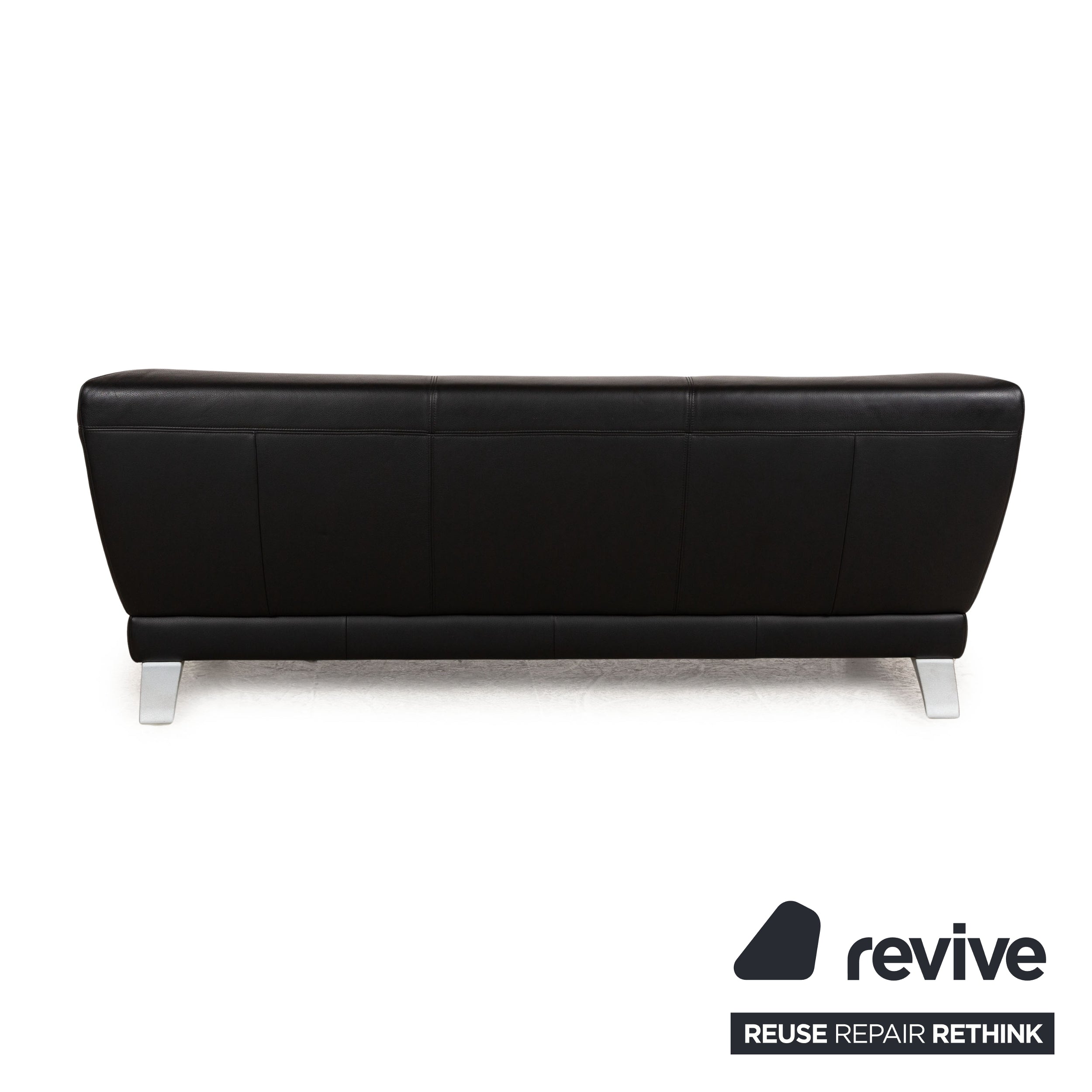 Rolf Benz 2300 Leder Dreisitzer Schwarz Sofa Couch
