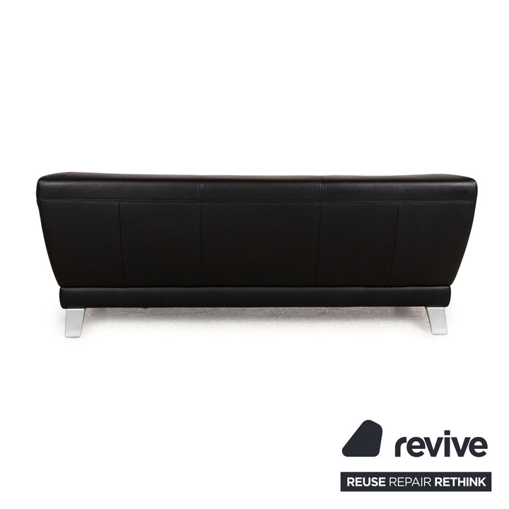Rolf Benz 2300 Leder Dreisitzer Schwarz Sofa Couch