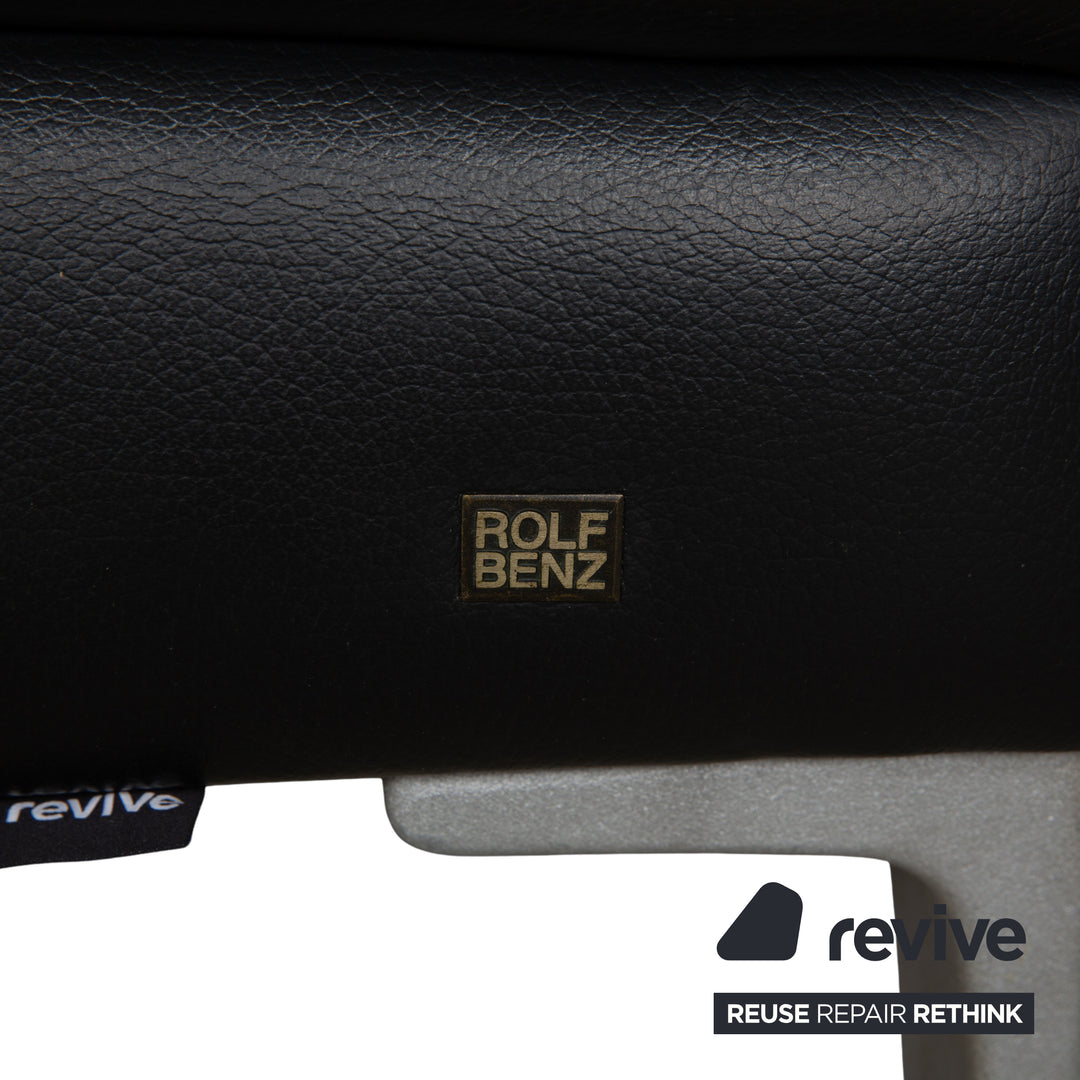Rolf Benz 2300 Leder Dreisitzer Schwarz Sofa Couch