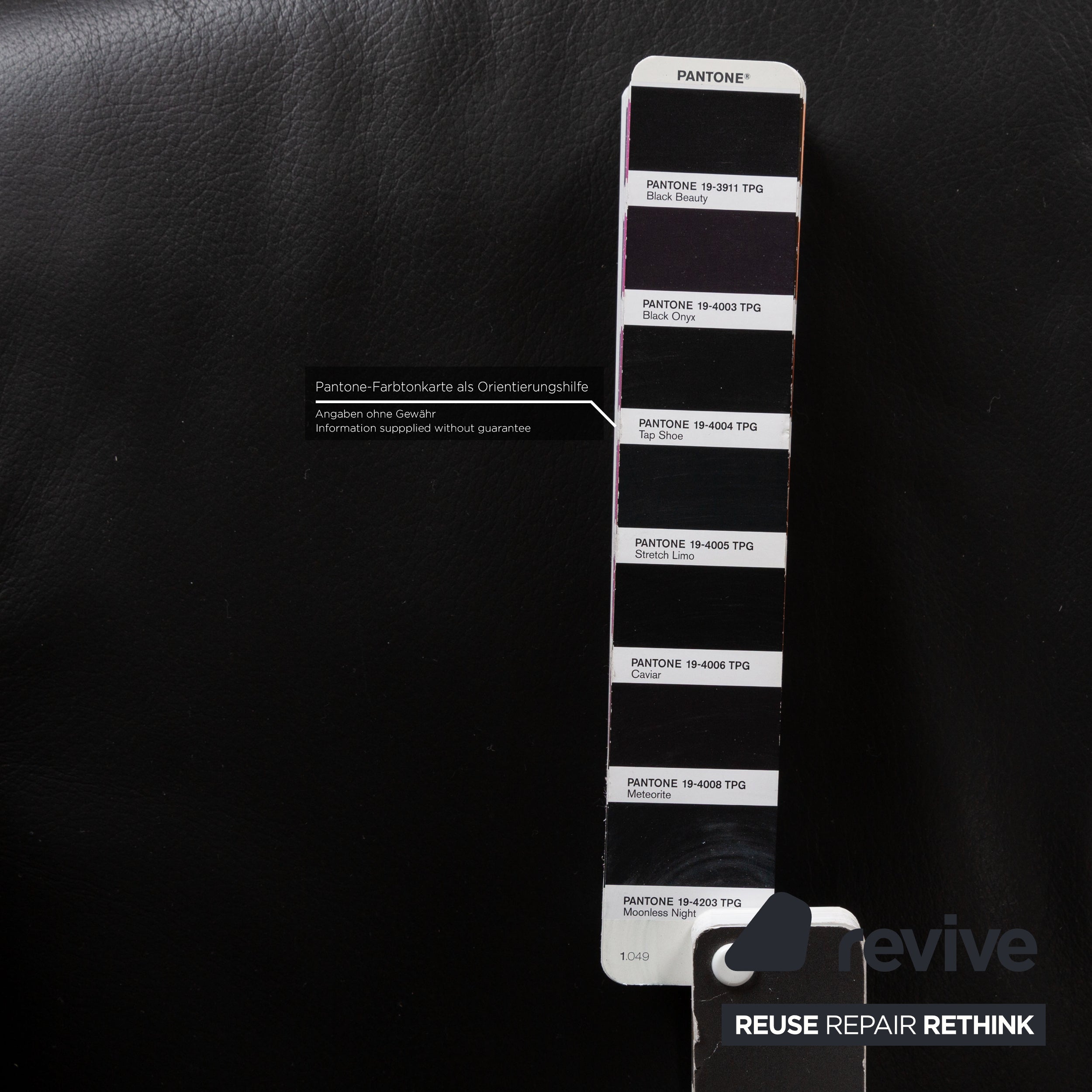 Rolf Benz 2300 Leder Dreisitzer Schwarz Sofa Couch