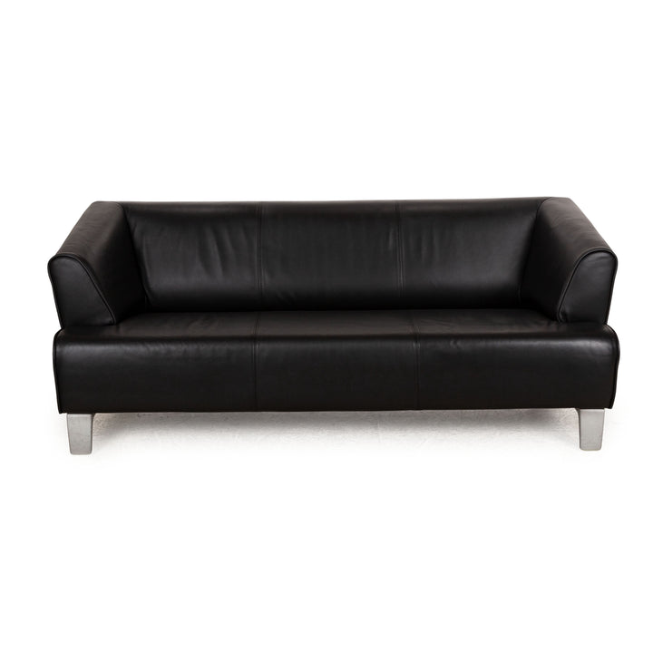 Rolf Benz 2300 Leder Dreisitzer Schwarz Sofa Couch