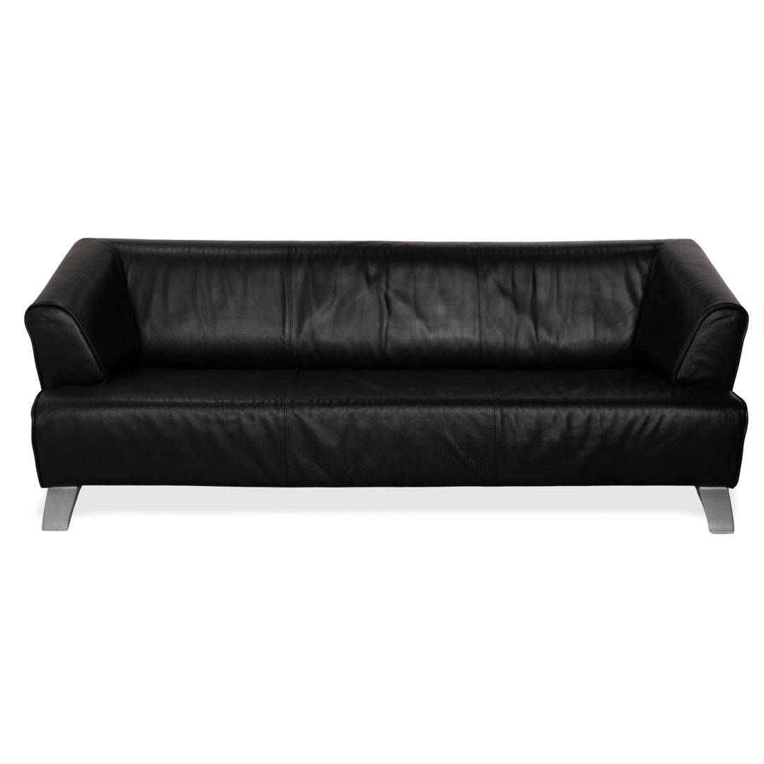 Rolf Benz 2300 Leder Dreisitzer Schwarz Sofa Couch