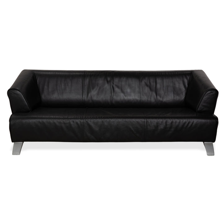 Rolf Benz 2300 Leder Dreisitzer Schwarz Sofa Couch