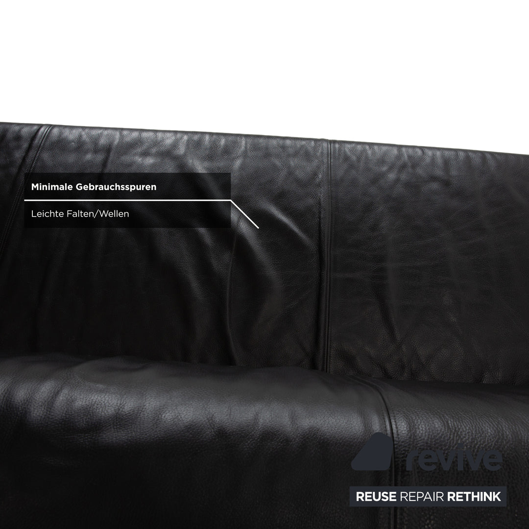 Rolf Benz 2300 Leder Dreisitzer Schwarz Sofa Couch