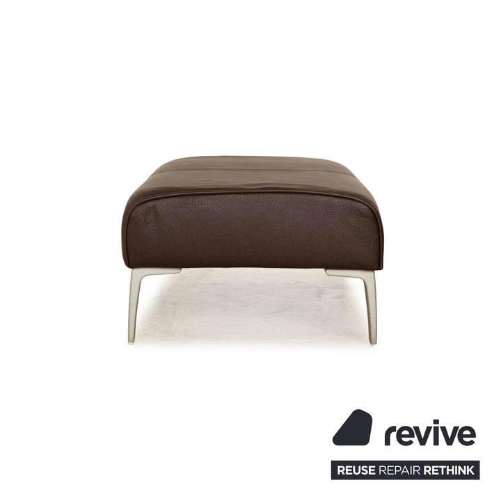 Rolf Benz 2300 Leder Hocker Dunkelbraun Braun
