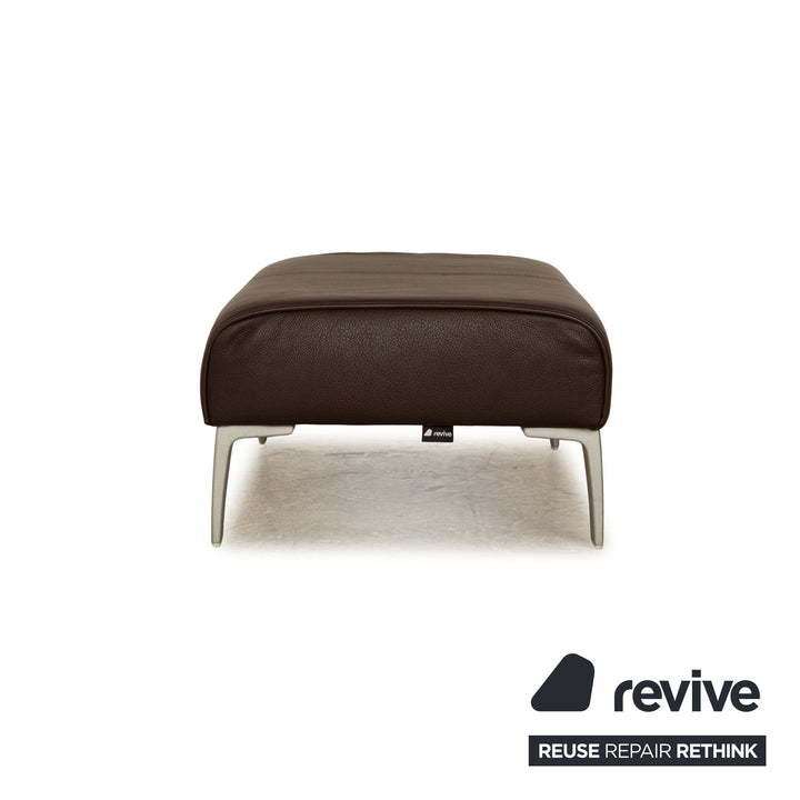 Rolf Benz 2300 Leder Hocker Dunkelbraun Braun