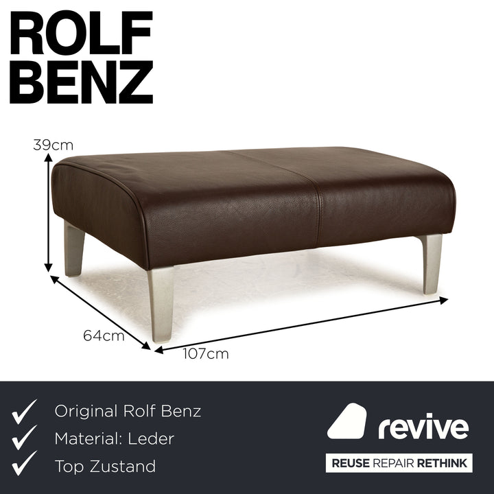Rolf Benz 2300 Leder Hocker Dunkelbraun Braun
