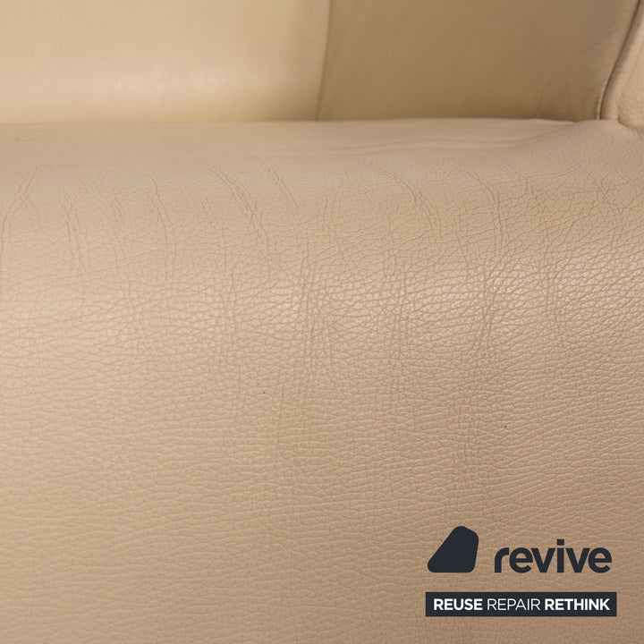 Rolf Benz 2300 leather armchair cream