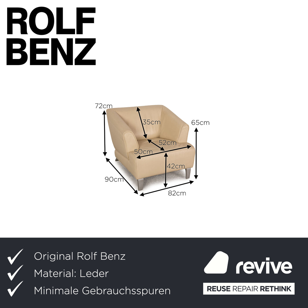 Rolf Benz 2300 leather armchair cream