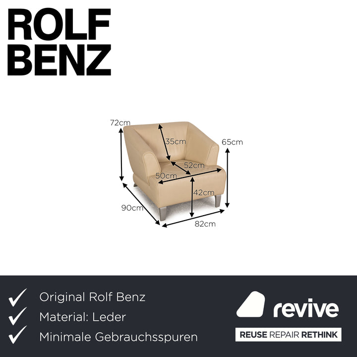 Rolf Benz 2300 leather armchair cream