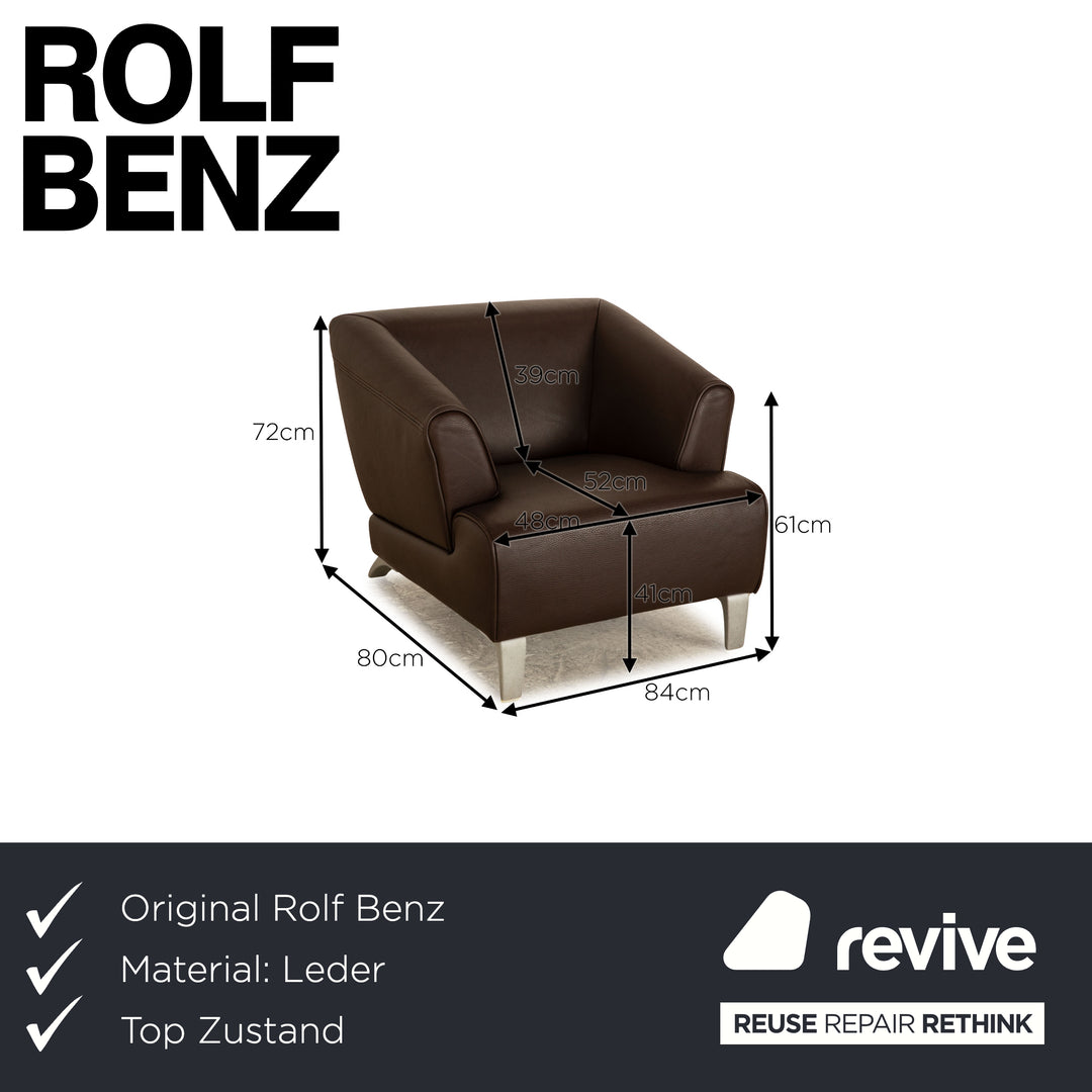Rolf Benz 2300 Leather Armchair Dark Brown