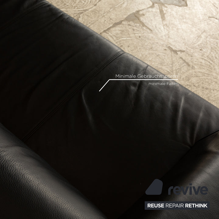 Rolf Benz 2300 leather sofa set black two-seater sofa couch