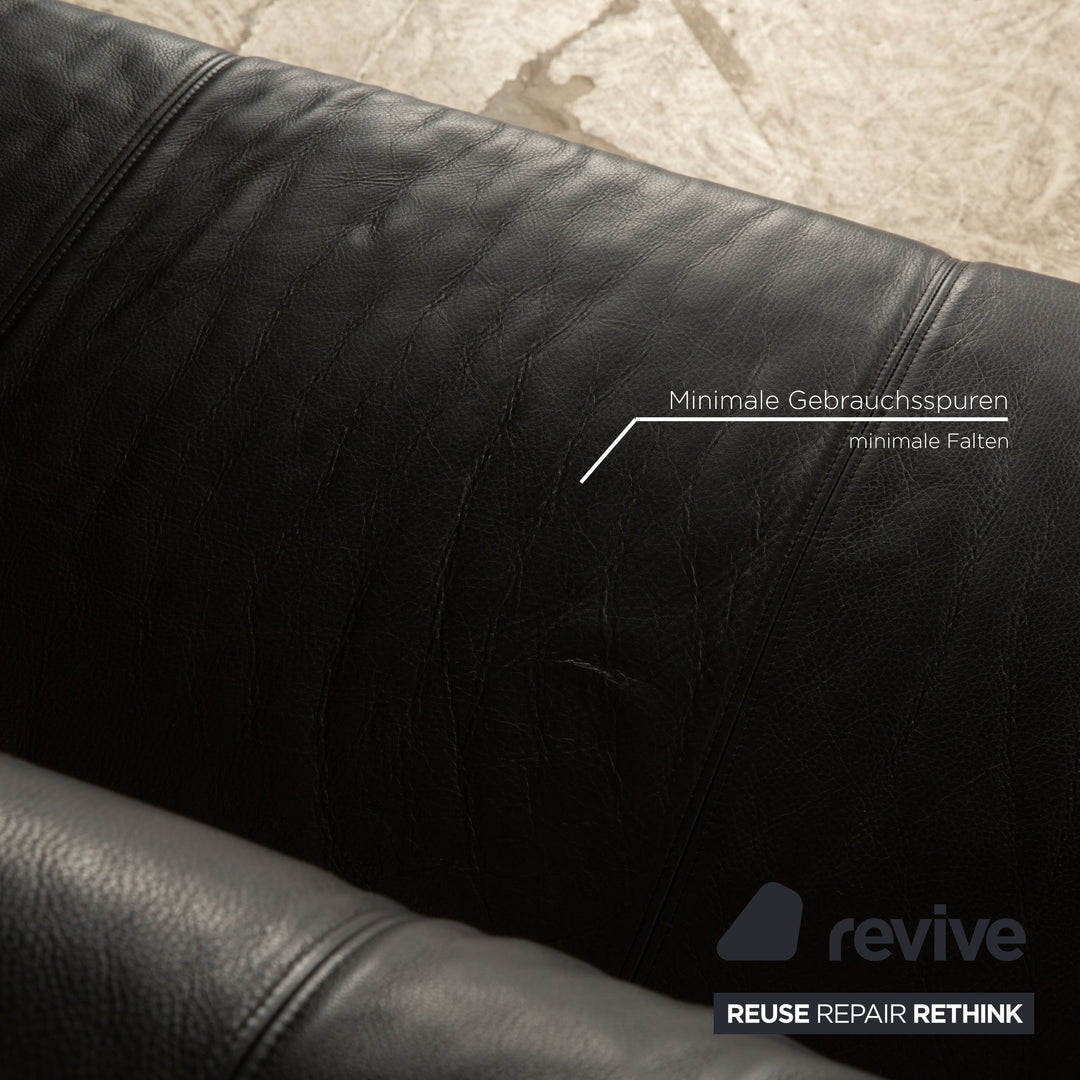 Rolf Benz 2300 leather sofa set black two-seater sofa couch