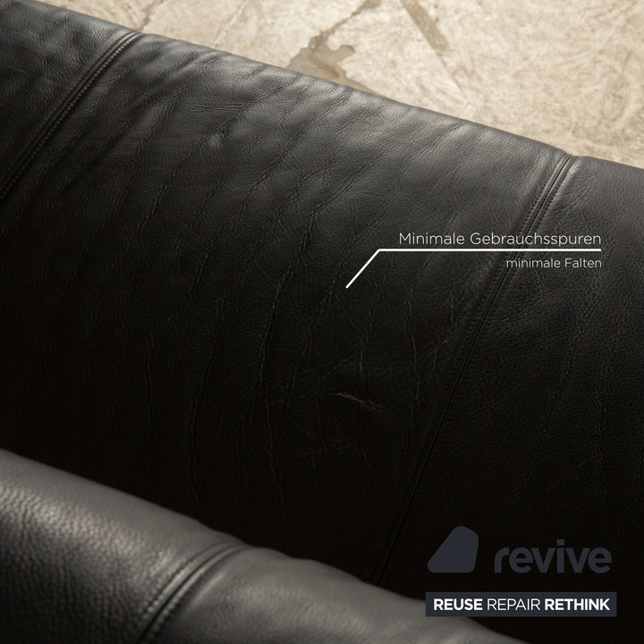 Rolf Benz 2300 leather sofa set black two-seater sofa couch