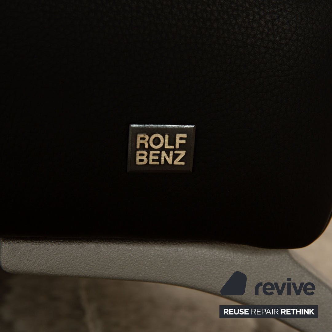 Rolf Benz 2300 leather sofa set black two-seater sofa couch