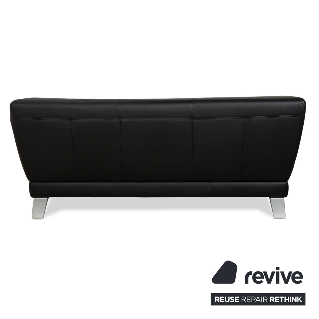 Canapé deux places en cuir noir Rolf Benz 2300