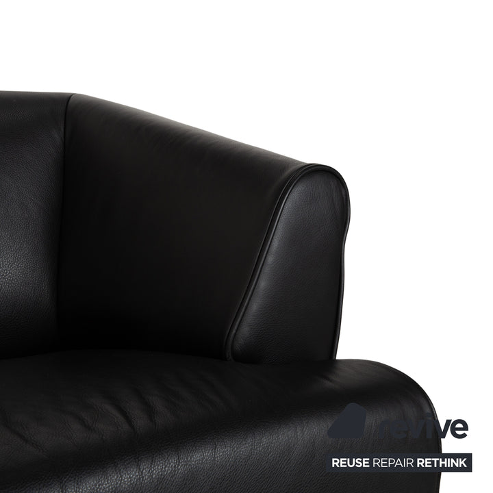 Canapé deux places en cuir noir Rolf Benz 2300