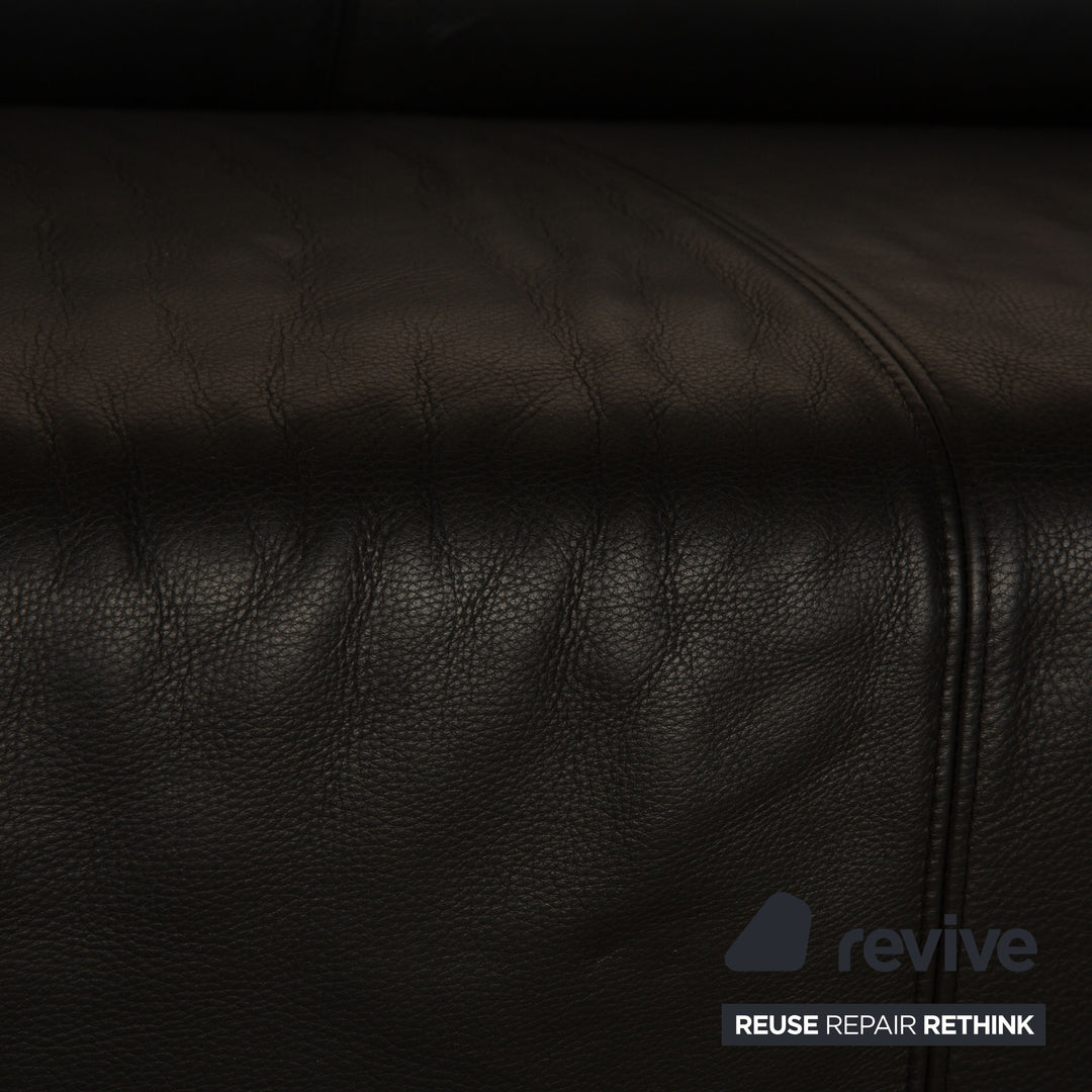 Rolf Benz 2300 Leder Zweisitzer Schwarz Sofa Couch