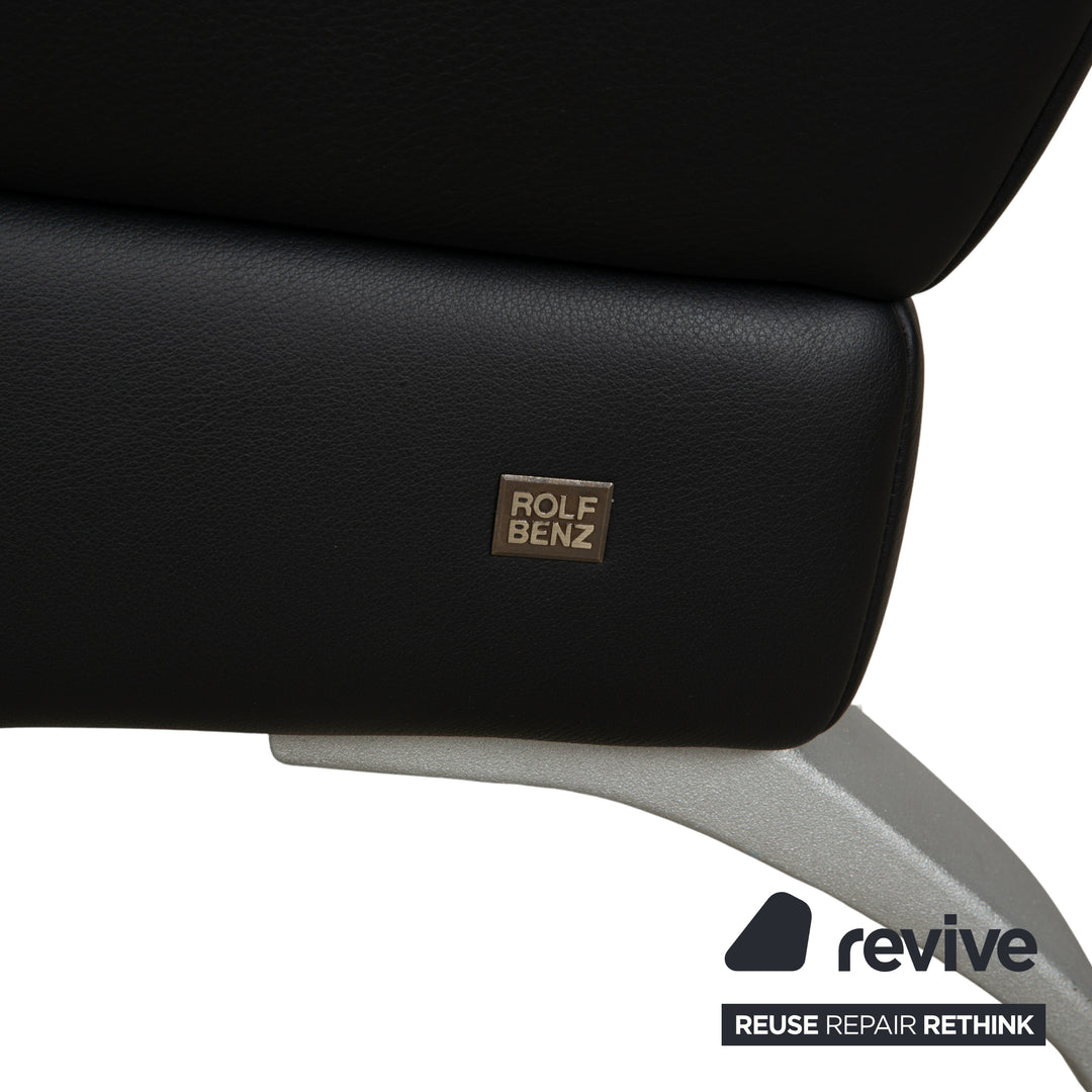 Canapé deux places en cuir noir Rolf Benz 2300