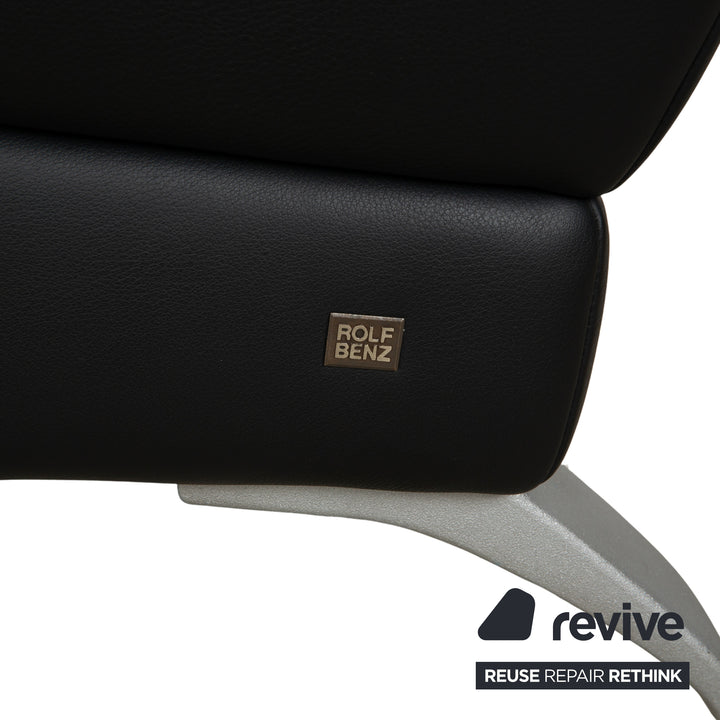 Canapé deux places en cuir noir Rolf Benz 2300