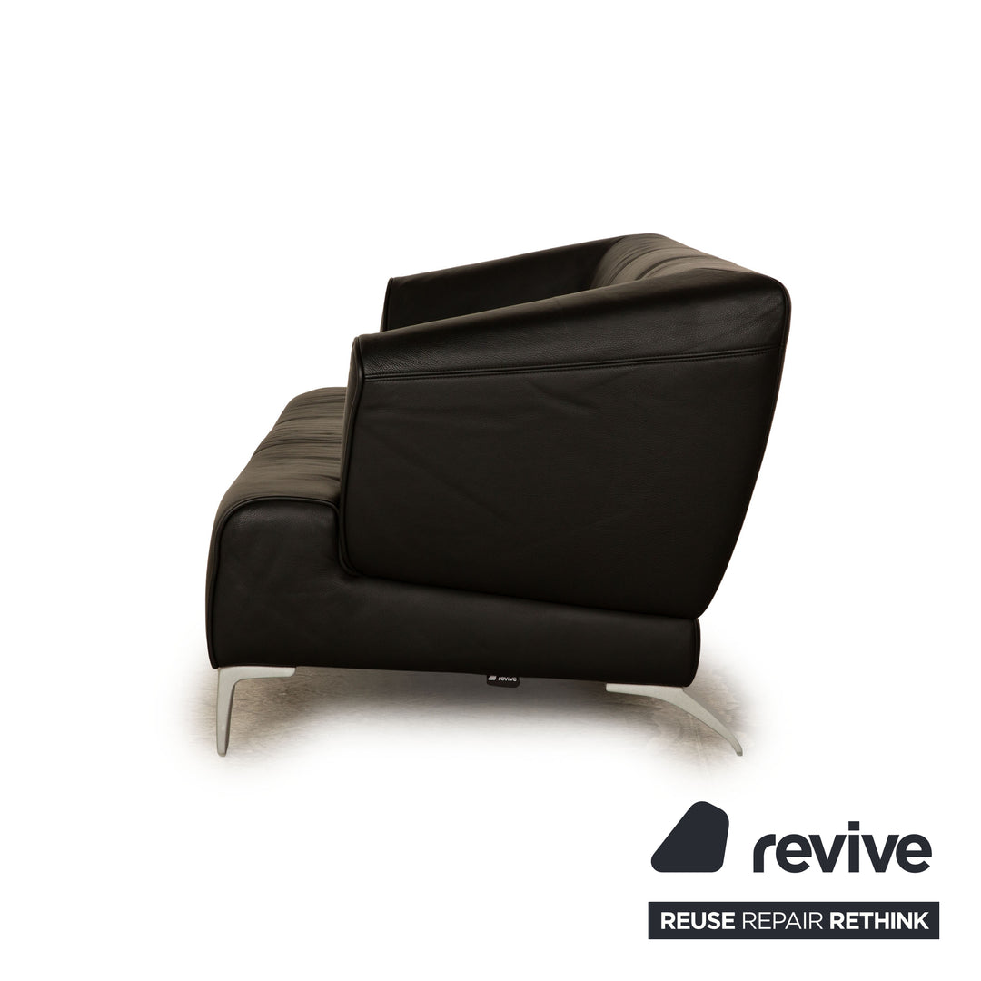 Rolf Benz 2300 Leder Zweisitzer Schwarz Sofa Couch