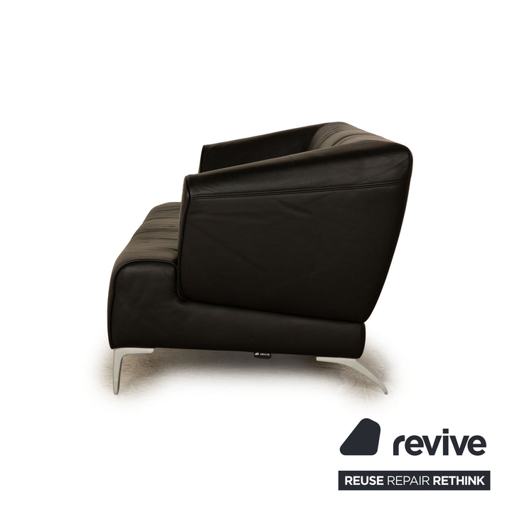 Rolf Benz 2300 Leder Zweisitzer Schwarz Sofa Couch