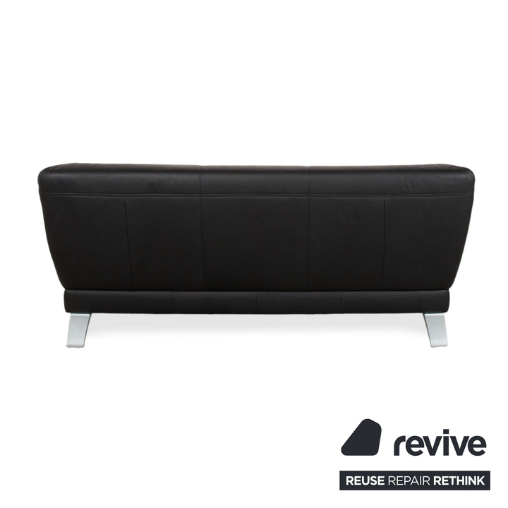 Rolf Benz 2300 Leather Two Seater Black Sofa Couch