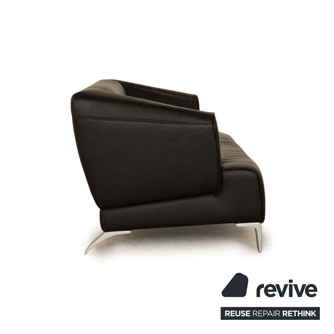 Rolf Benz 2300 Leder Zweisitzer Schwarz Sofa Couch