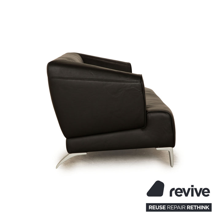 Rolf Benz 2300 Leder Zweisitzer Schwarz Sofa Couch
