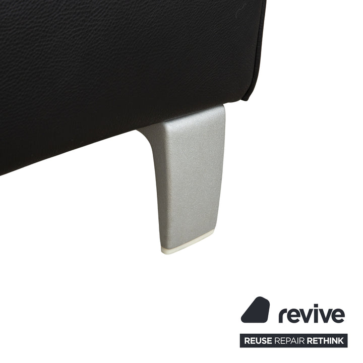 Canapé deux places en cuir noir Rolf Benz 2300